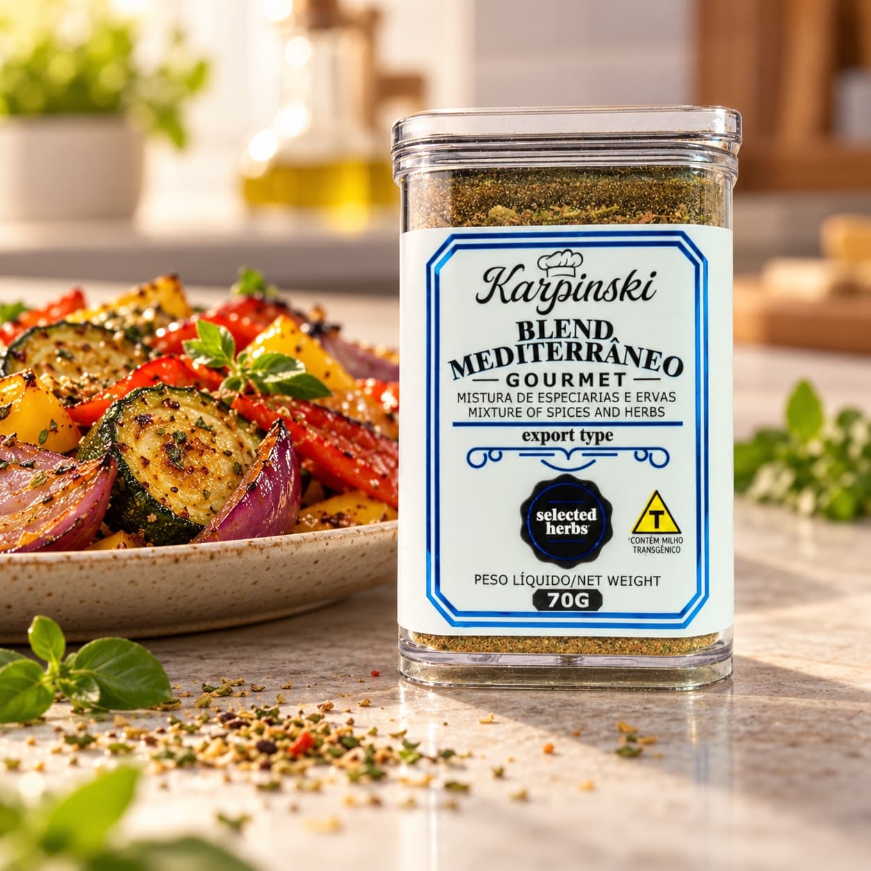 Blend Mediterrâneo Gourmet Karpinski 70 g — com legumes assados