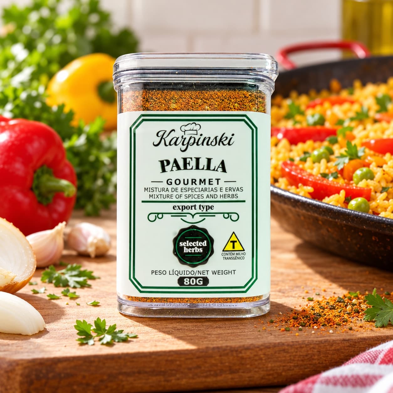 Tempero Paella Gourmet Karpinski 80 g — no preparo com arroz com legumes inspirado em paella