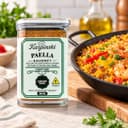 Tempero Paella Gourmet Karpinski 80 g — ao lado de arroz com legumes em frigideira