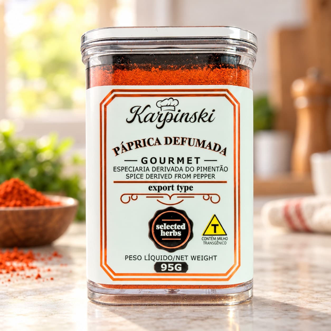 Páprica Defumada Gourmet Karpinski 95 g — na bancada da cozinha