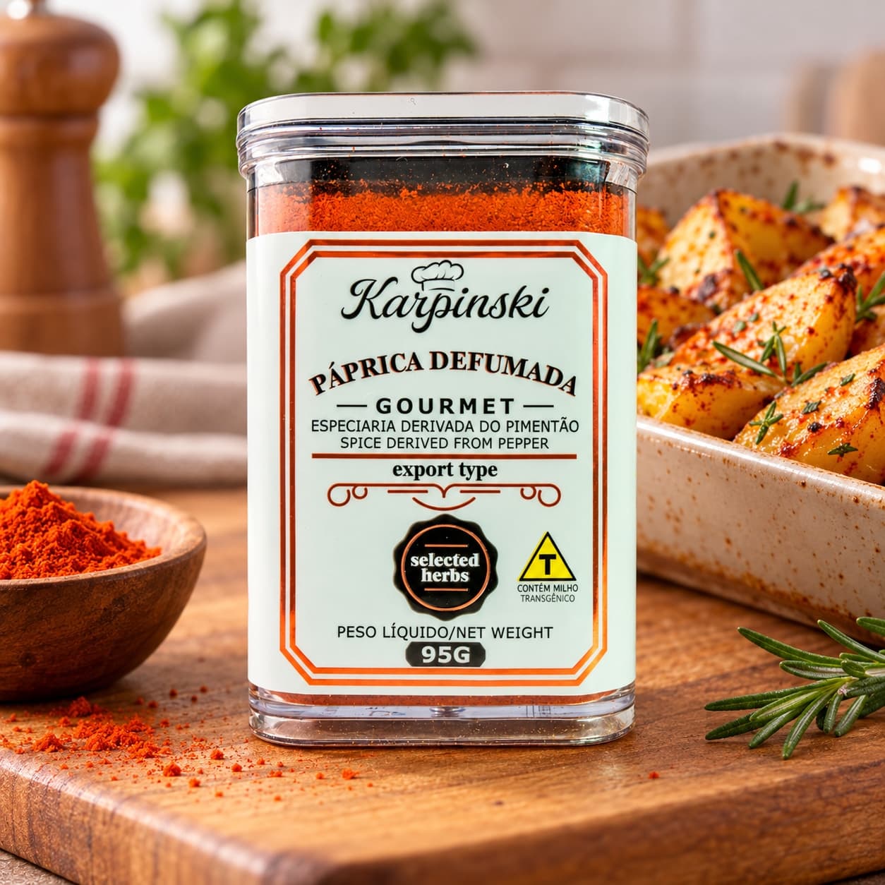 Páprica Defumada Gourmet Karpinski 95 g — no preparo com batatas assadas
