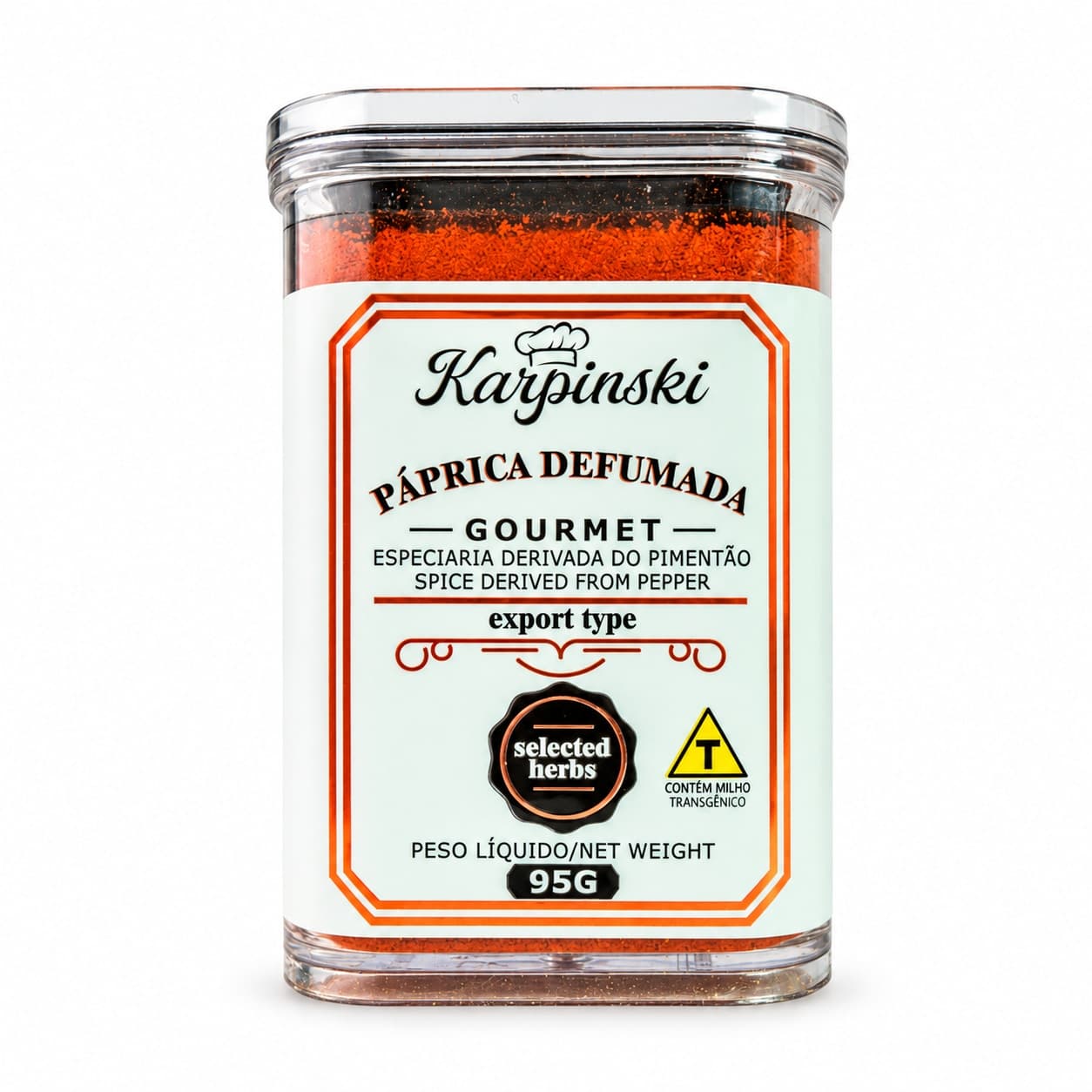Páprica Defumada Gourmet Karpinski 95 g — embalagem em fundo branco