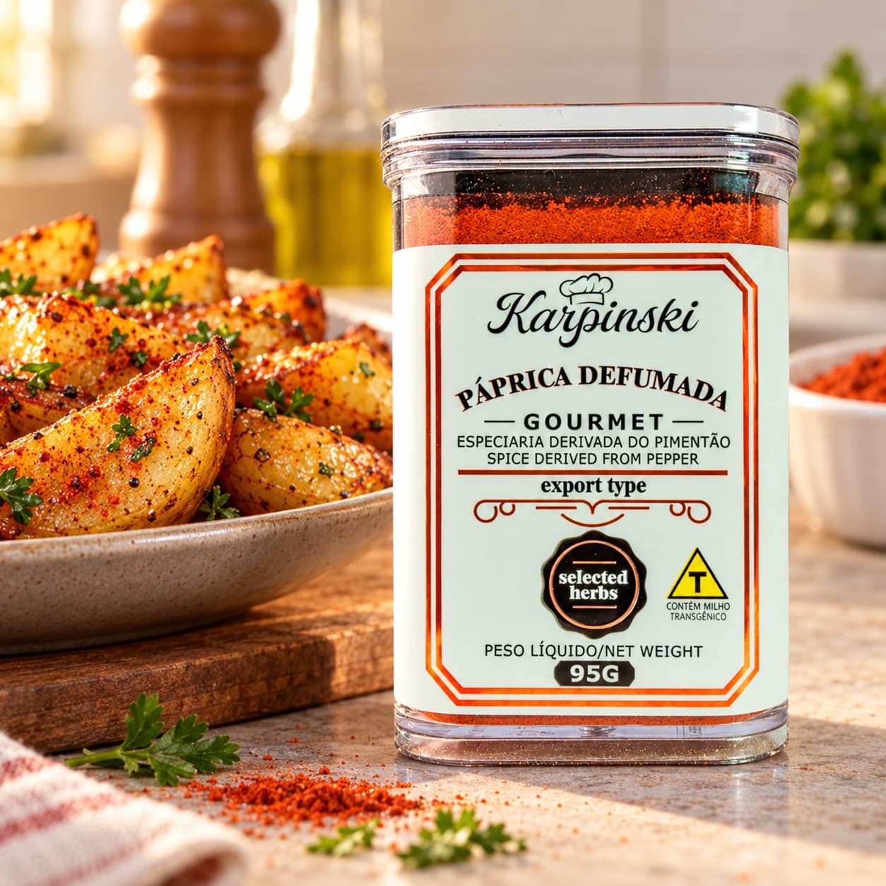 Páprica Defumada Gourmet Karpinski 95 g — com batatas assadas