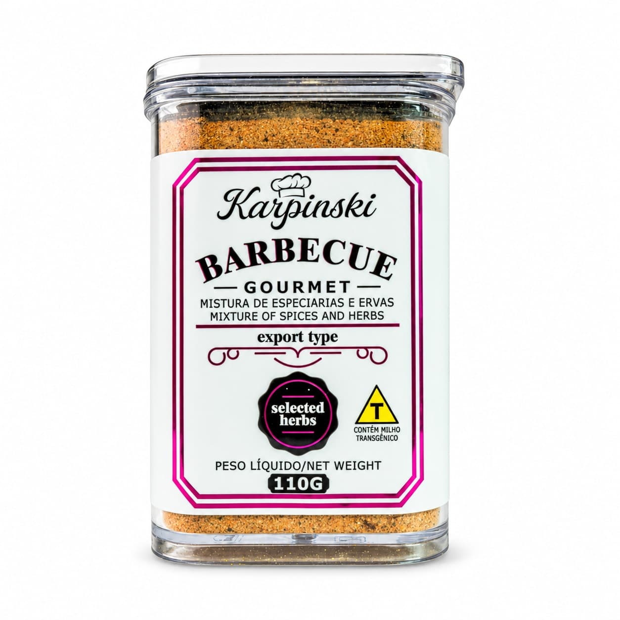 Tempero Barbecue em Pó Gourmet Karpinski 110 g — embalagem em fundo branco