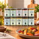 Kit Gourmet com 10 Temperos Branco Karpinski — com legumes assados