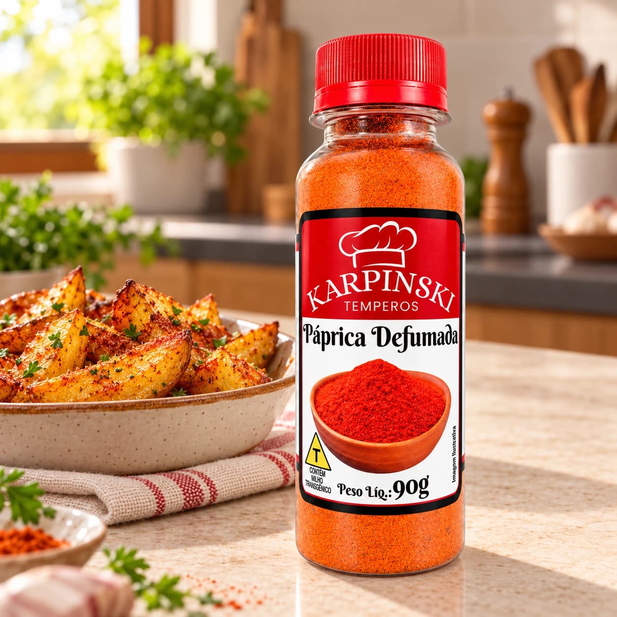 Páprica Defumada Karpinski 90 g — com batatas assadas