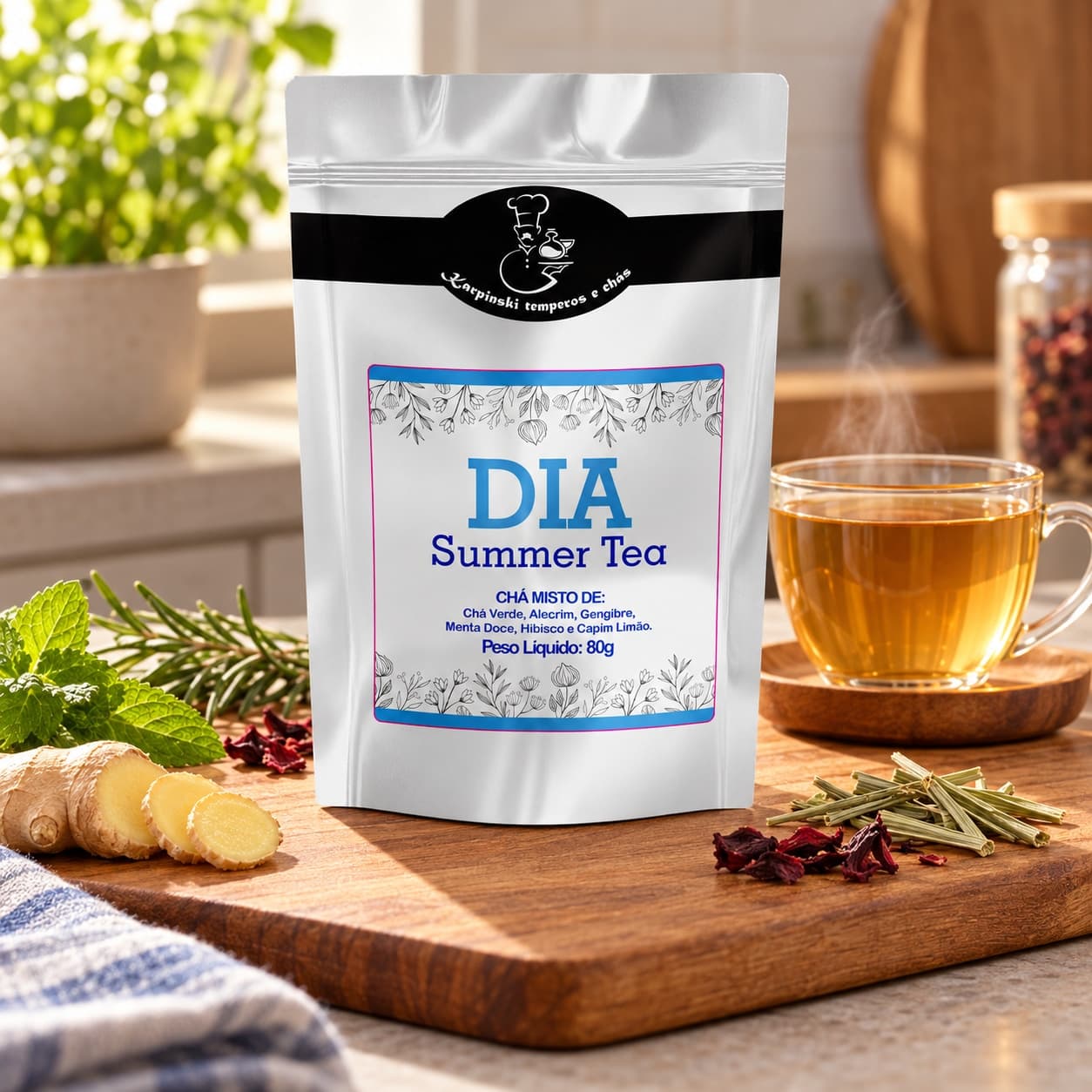 Chá Dia Summer Tea Karpinski 80 g — no preparo com chá preparado em xícara