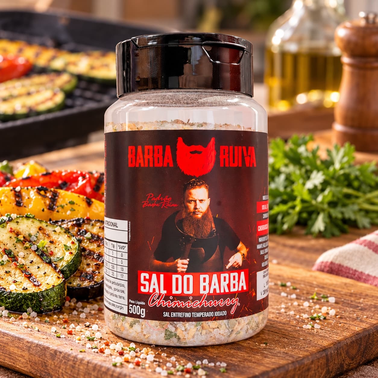 Sal do Barba Chimichurry Barba Ruiva 500 g — no preparo com legumes grelhados