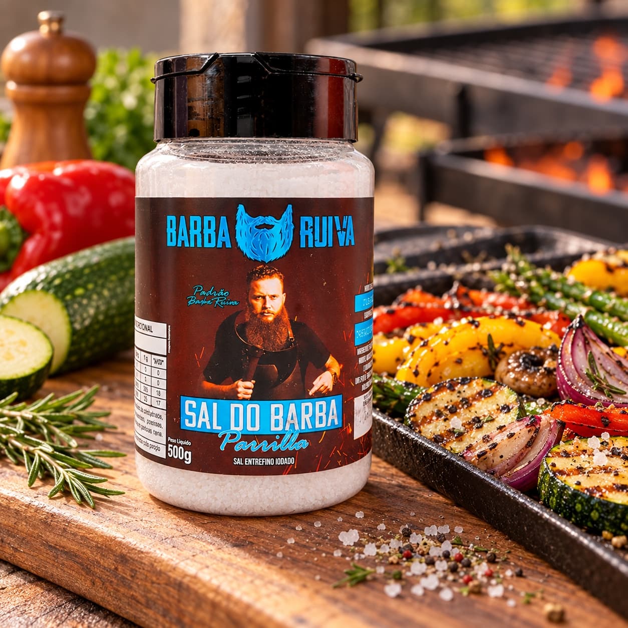 Sal do Barba Parrilla Barba Ruiva 500 g — no preparo com legumes grelhados