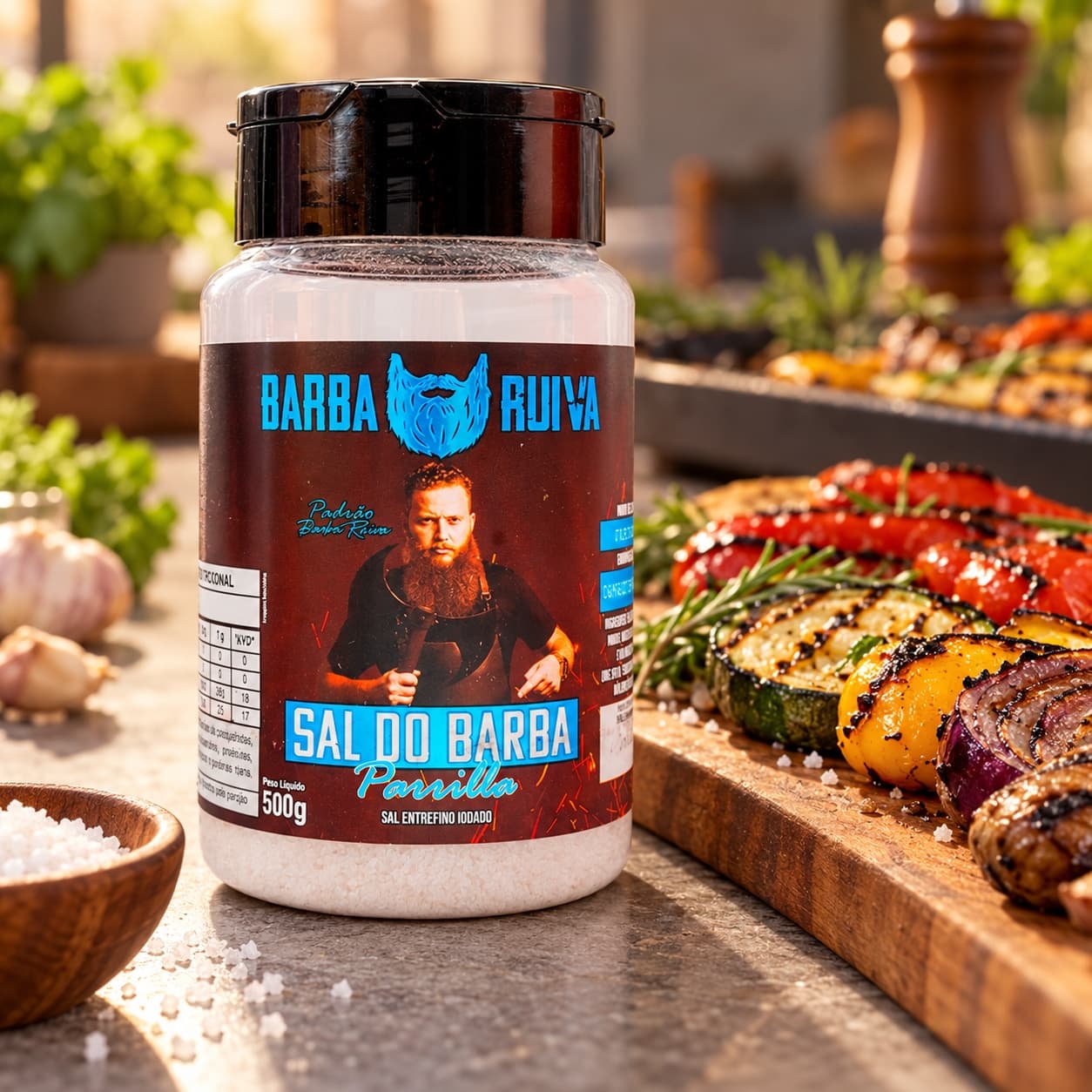 Sal do Barba Parrilla Barba Ruiva 500 g — com legumes grelhados