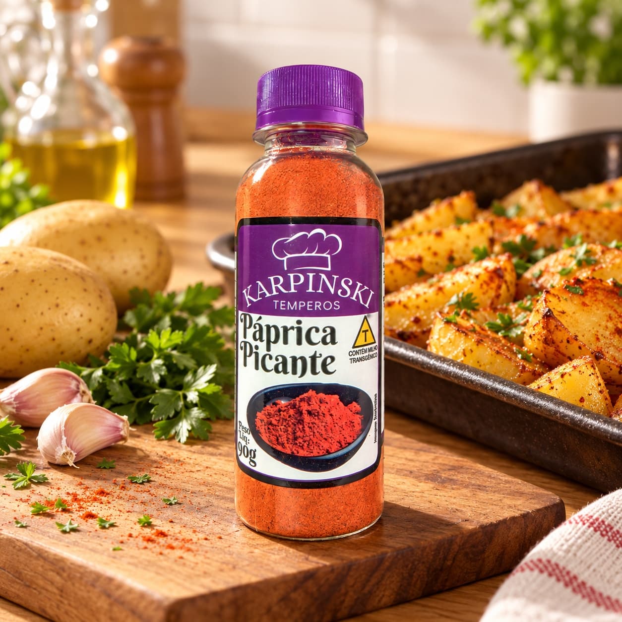 Páprica Picante Karpinski 90 g — no preparo com batatas assadas