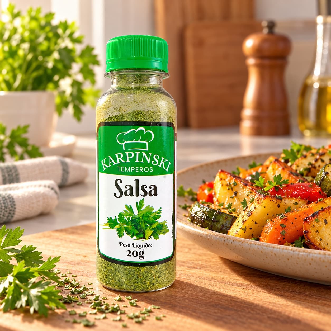 Salsa Desidratada Karpinski 20 g — com legumes assados