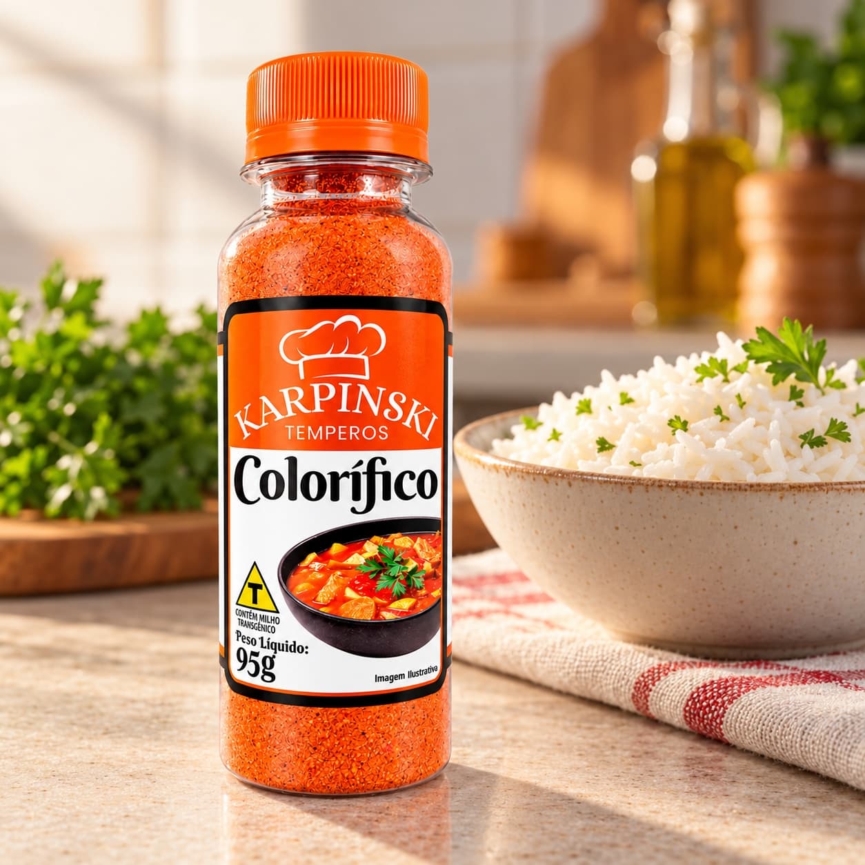 Colorífico Colorau Karpinski 95 g — com arroz cozido