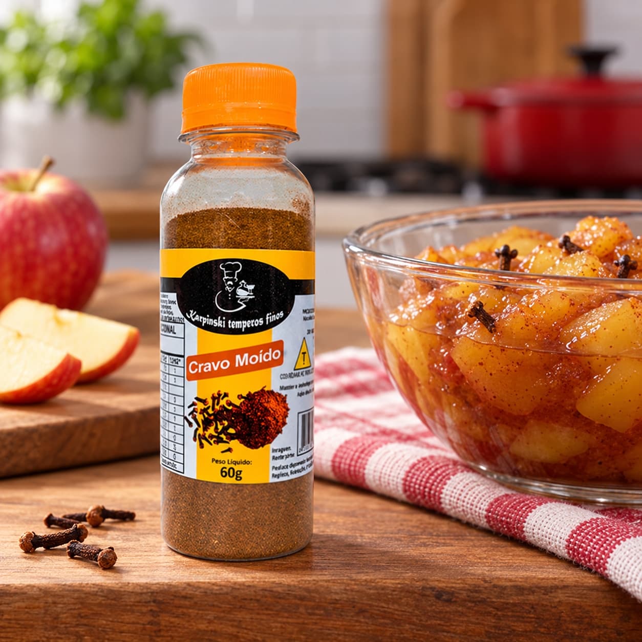 Tempero Cravo Moído Karpinski 60 g — no preparo com compota de frutas