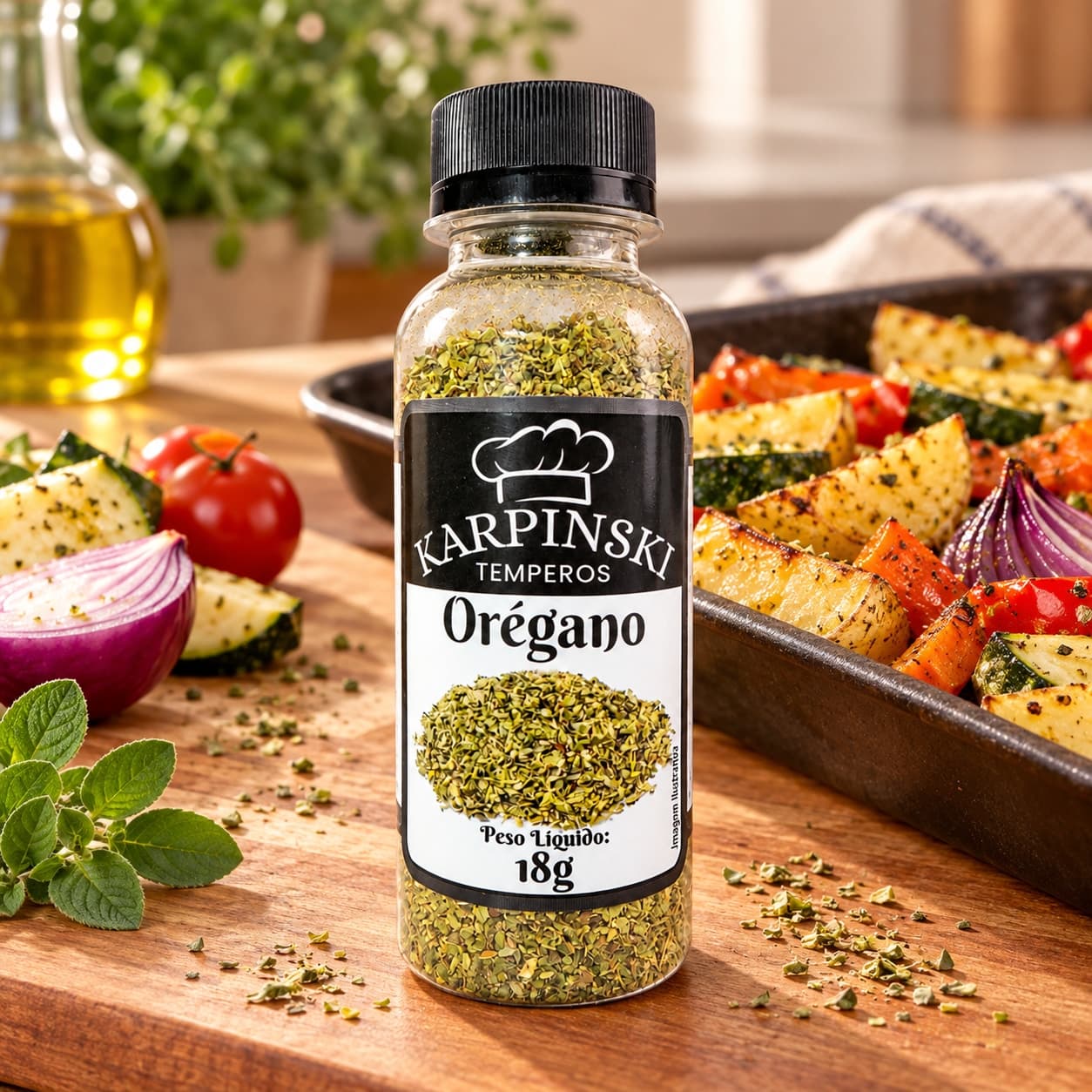 Orégano Desidratado Karpinski 18 g — no preparo com legumes assados