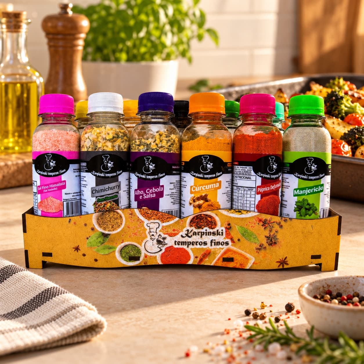 Kit de Temperos Tradicional Cru Karpinski — com legumes assados