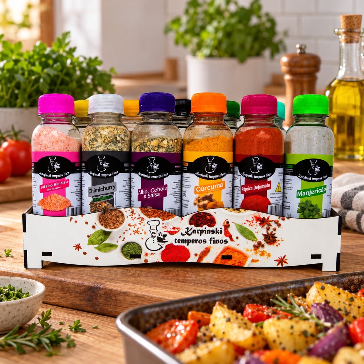 Kit de Temperos Tradicional Branco Karpinski — no preparo com legumes assados