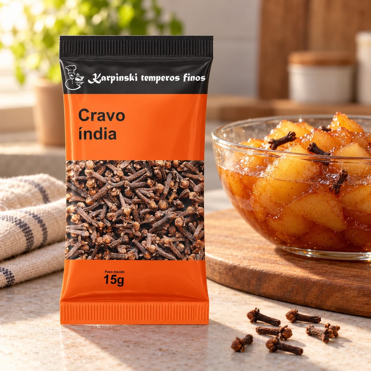 Cravo-da-Índia em Sachê Karpinski 15 g — com compota de frutas
