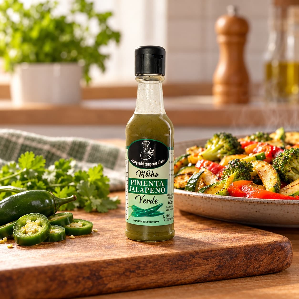 Molho de Pimenta Jalapeño Verde Karpinski 60 ml — no preparo com legumes cozidos
