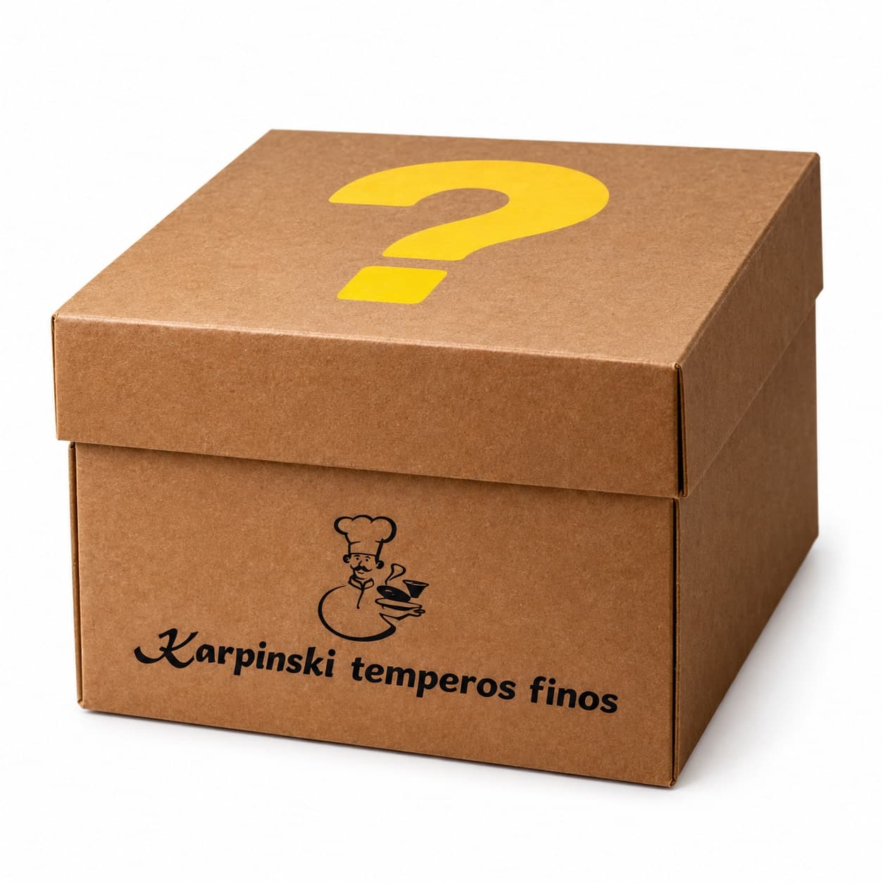 Caixa Misteriosa de Produtos Surpresa Karpinski — caixa fechada em fundo branco