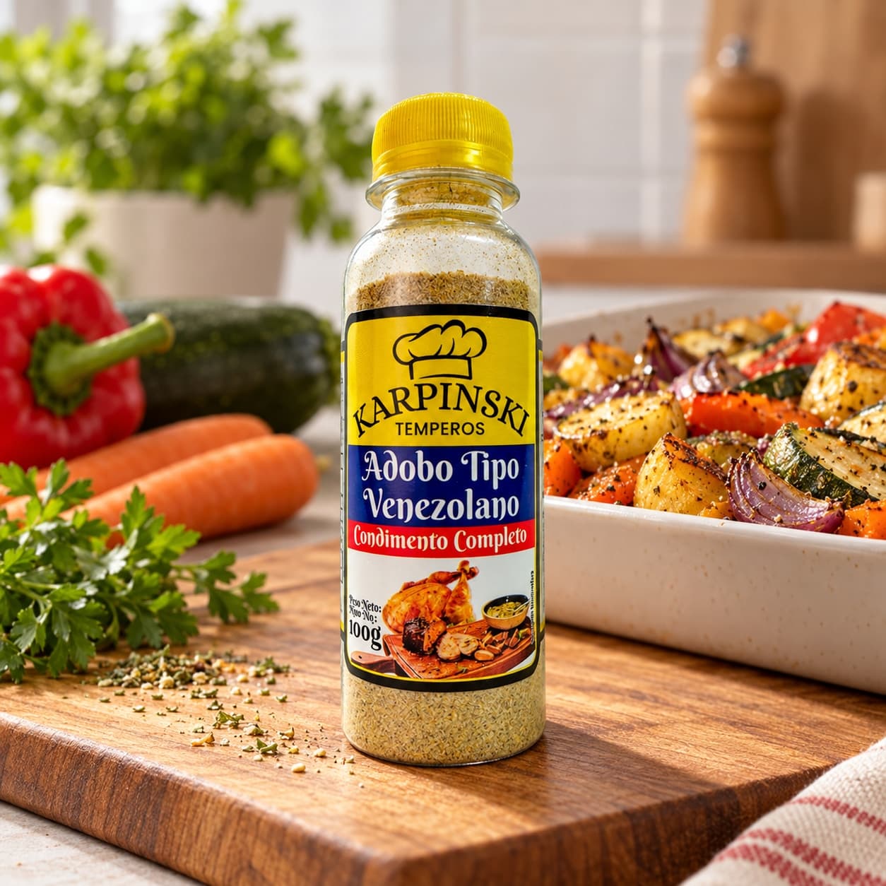 Tempero Adobo Venezolano Completo Karpinski 100 g — no preparo com legumes assados