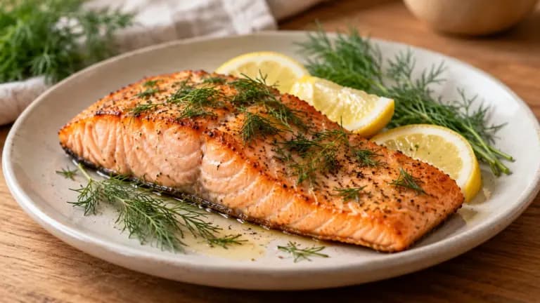 Filé de salmão grelhado com endro e limão
