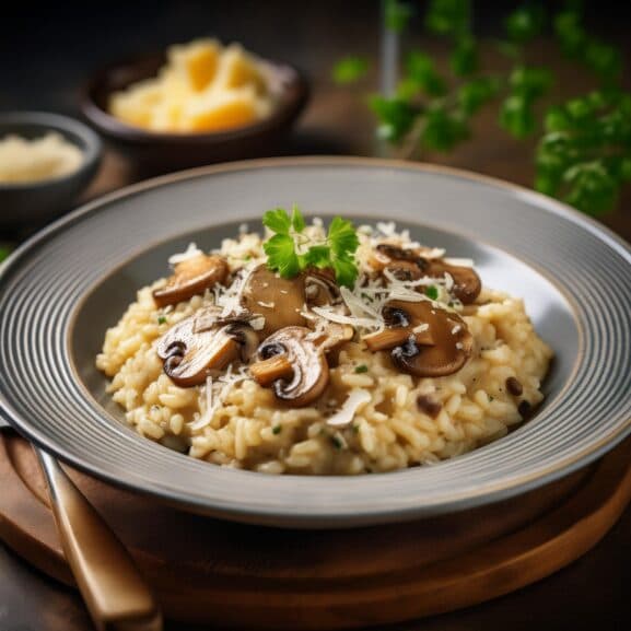 Zimbro: Risoto Low Carb com Cogumelos e Queijo Pecorino